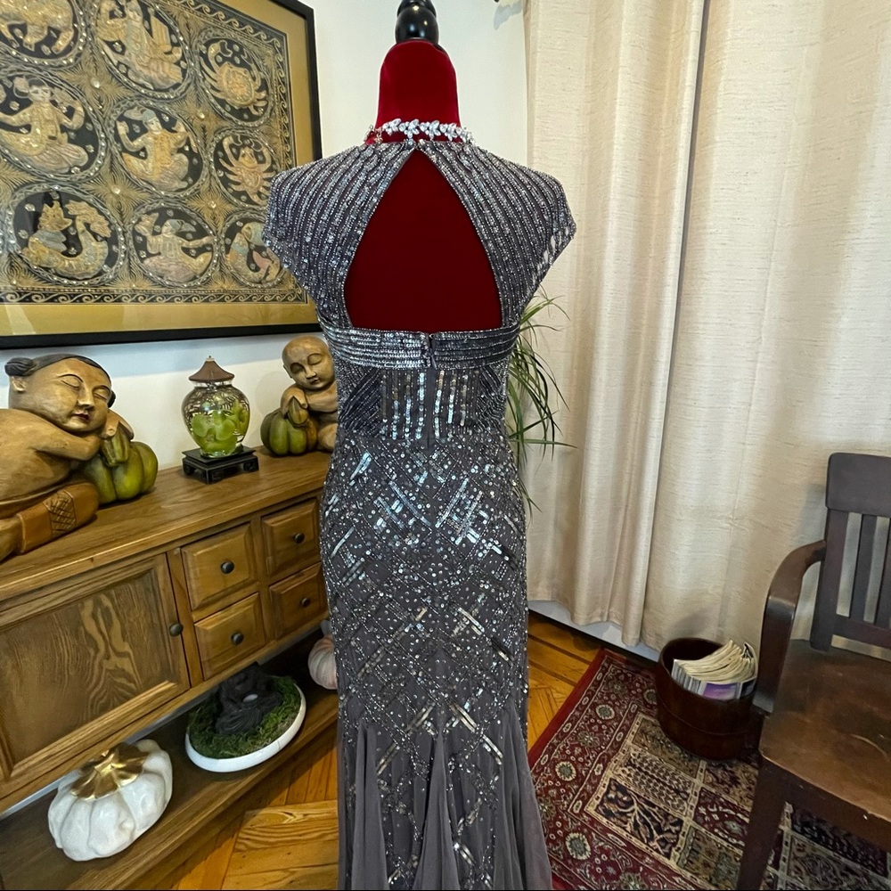 Adrianna Papell long beaded Night Gown - Picture 4 of 10